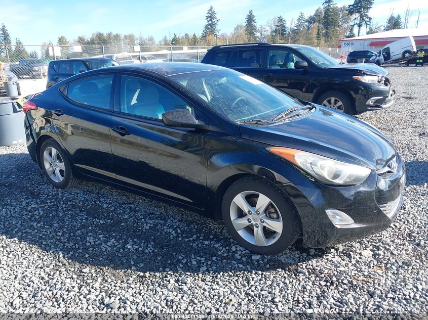 2013 Hyundai Elantra Gls black sedan gasoline 5NPDH4AE2DH301387 photo #1