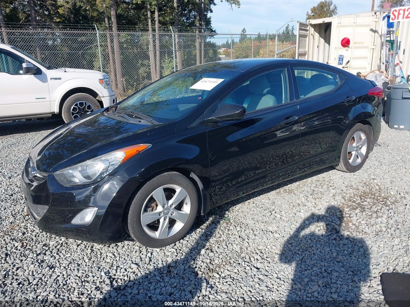 2013 Hyundai Elantra Gls black sedan gasoline 5NPDH4AE2DH301387 photo #3