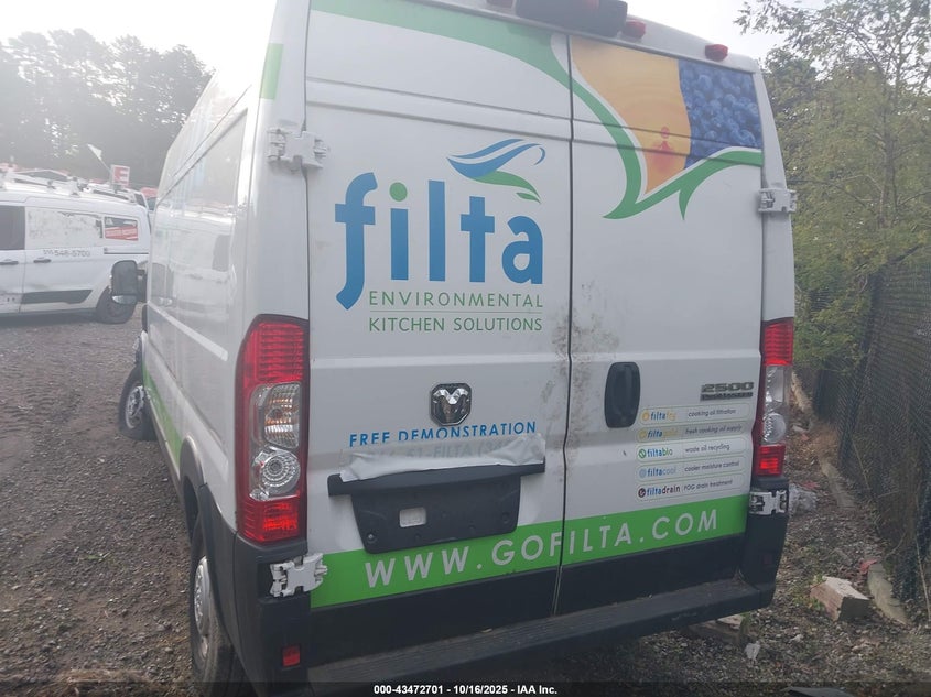 2023 Ram Promaster 2500 High Roof 159 Wb VIN: 3C6LRVDG7PE500902 Lot: 43472701