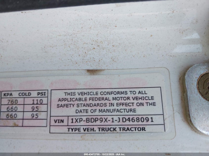 1XPBDP9X1JD468091 2018   photo no. 8