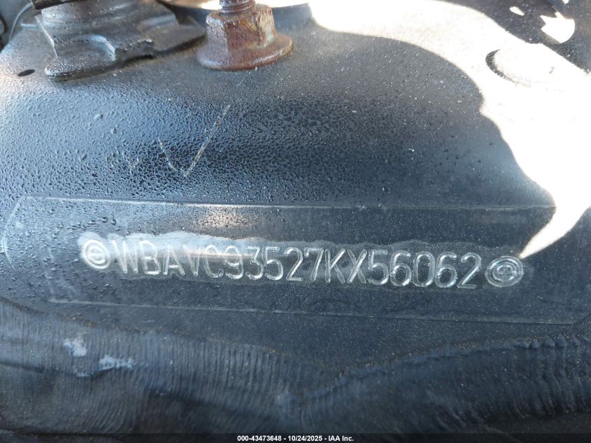 2007 BMW 328Xi VIN: WBAVC93527KX56062 Lot: 43473648