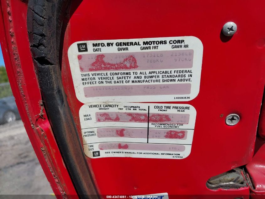 1980 Chevrolet Corvette VIN: 1Z878A405438 Lot: 43474061