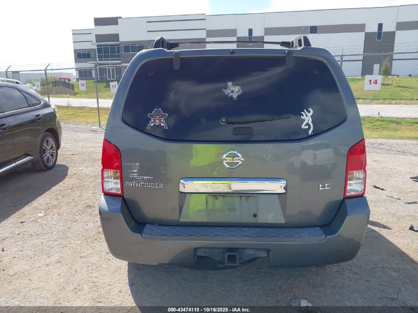 2007 Nissan Pathfinder Le VIN: 5N1AR18UX7C622780 Lot: 43474110