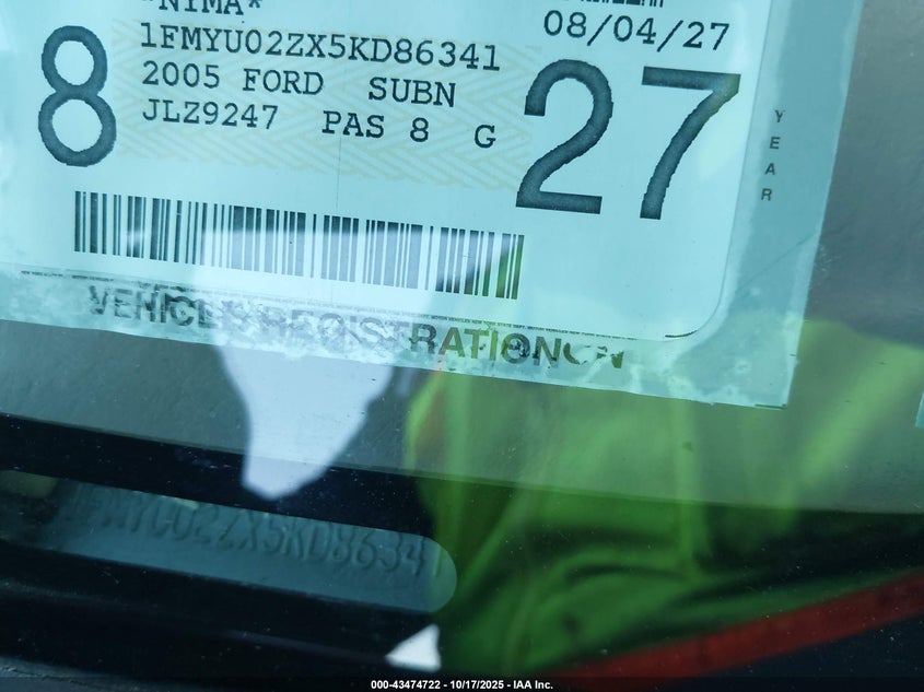 1FMYU02ZX5KD86341 2005 FORD ESCAPE photo no. 12