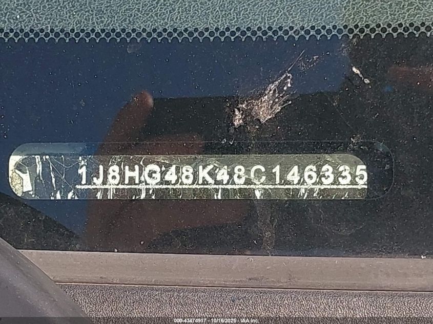 2008 Jeep Commander Sport VIN: 1J8HG48K48C146335 Lot: 43474917