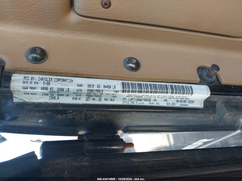 1J4FY19S6WP785535 1998 JEEP WRANGLER photo no. 9