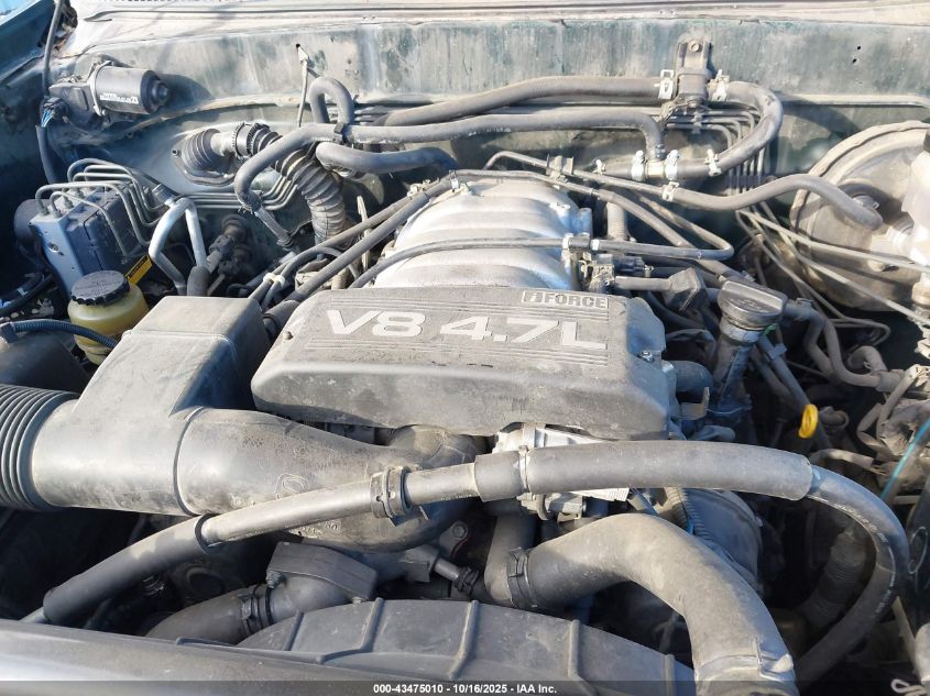 2001 Toyota Sequoia Sr5 V8 VIN: 5TDBT44A11S011100 Lot: 43475010