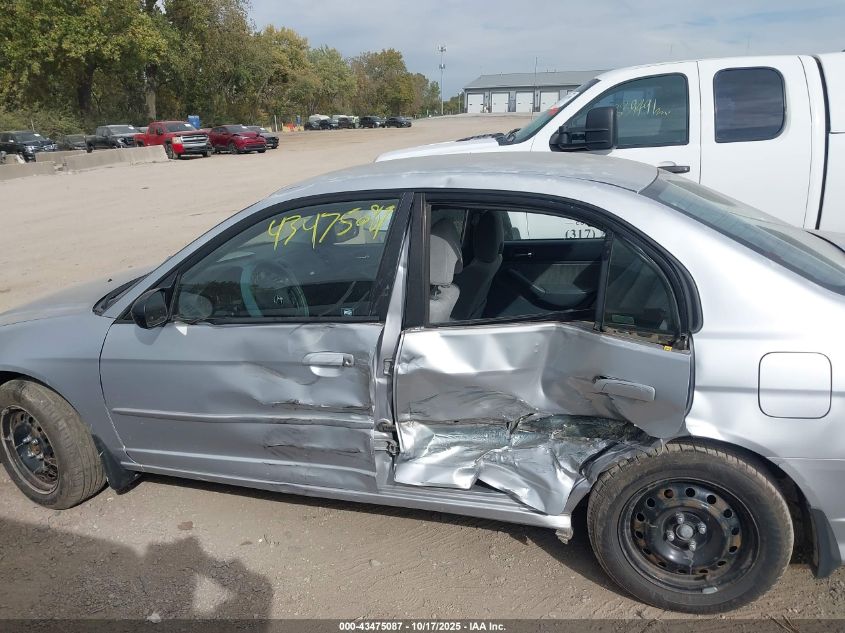 2005 Honda Civic Lx VIN: 2HGES16555H592184 Lot: 43475087