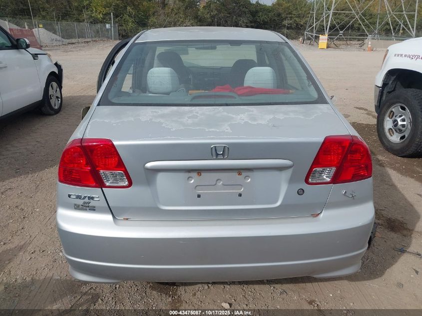 2005 Honda Civic Lx VIN: 2HGES16555H592184 Lot: 43475087