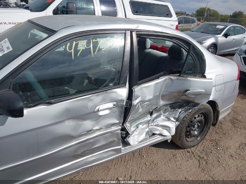 2005 Honda Civic Lx VIN: 2HGES16555H592184 Lot: 43475087