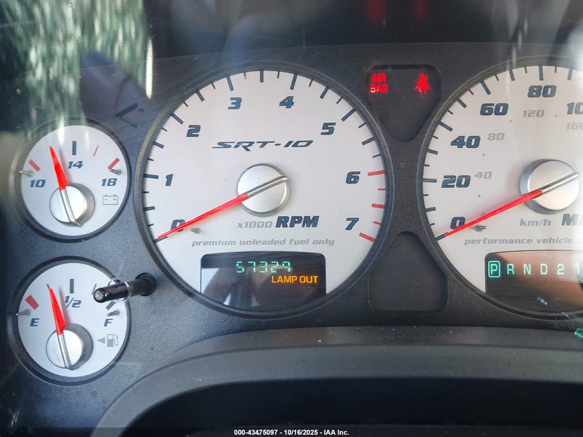 2005 Dodge Ram 1500 Srt-10 VIN: 3D7HA18H85G863878 Lot: 43475097