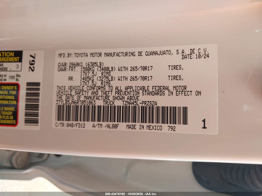 2024 TOYOTA TACOMA SR5 3TYLB5JN6RT051063