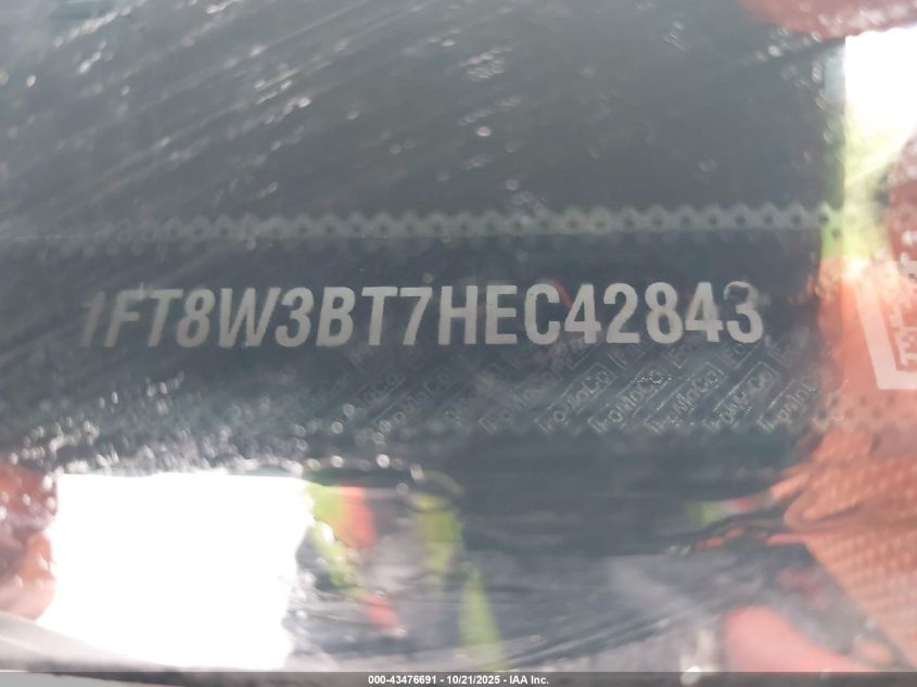 2017 Ford F-350 Lariat VIN: 1FT8W3BT7HEC42843 Lot: 43476691