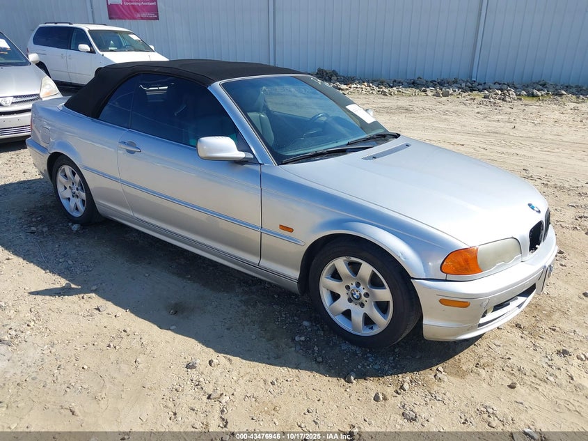 2001 BMW 325Ci silver cabrio gasoline WBABS33461JY52588 photo #1