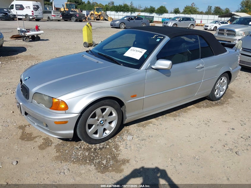 2001 BMW 325Ci silver cabrio gasoline WBABS33461JY52588 photo #3