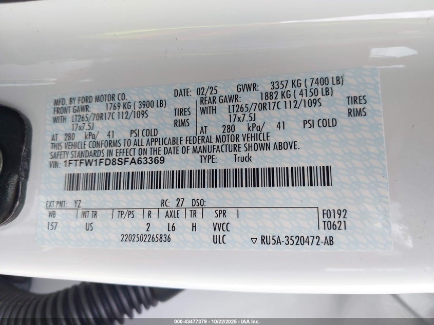 2025 FORD F-150 XL HYBRID 1FTFW1FD8SFA63369