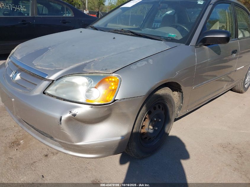 2001 Honda Civic Lx VIN: 1HGES16531L022794 Lot: 43478106