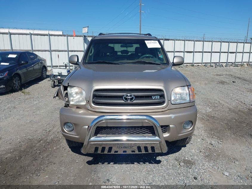 2002 Toyota Sequoia Sr5 V8 VIN: 5TDZT34A92S124299 Lot: 43479205