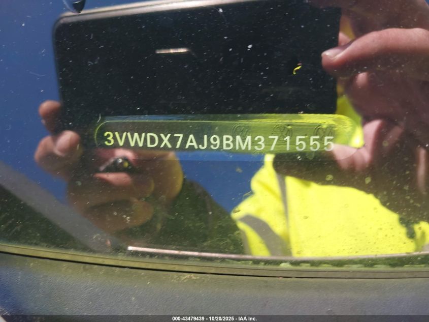 2011 Volkswagen Jetta 2.5L Se VIN: 3VWDX7AJ9BM371555 Lot: 43479439