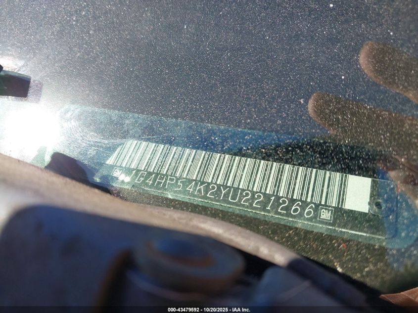 2000 Buick Lesabre Custom VIN: 1G4HP54K2YU221266 Lot: 43479592