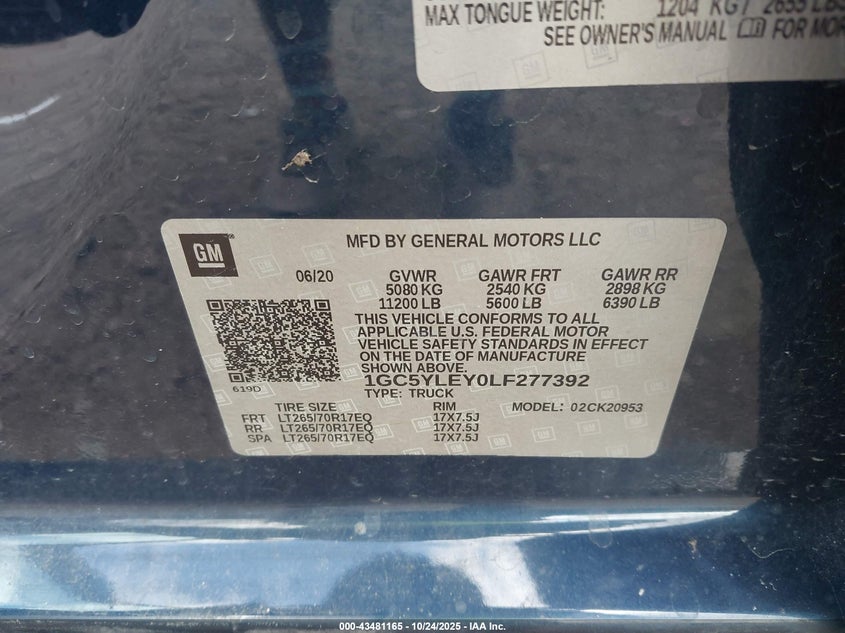 1GC5YLEY0LF277392 2020 CHEVROLET SILVERADO photo no. 8