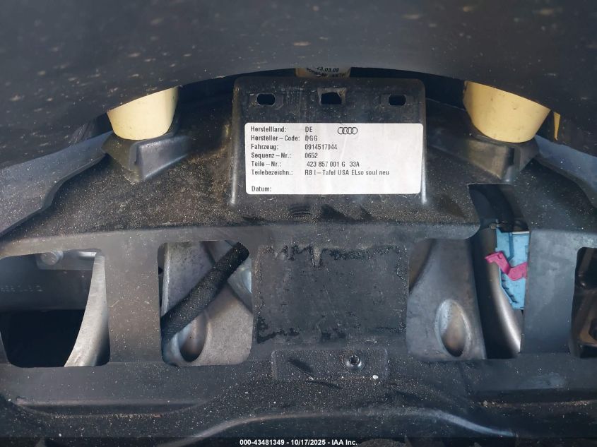 2009 Audi R8 VIN: WUAAN34289N003850 Lot: 43481349