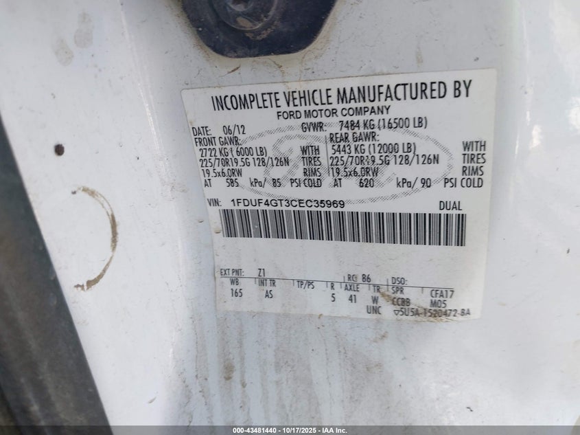 1FDUF4GT3CEC35969 2012 FORD F450 photo no. 8