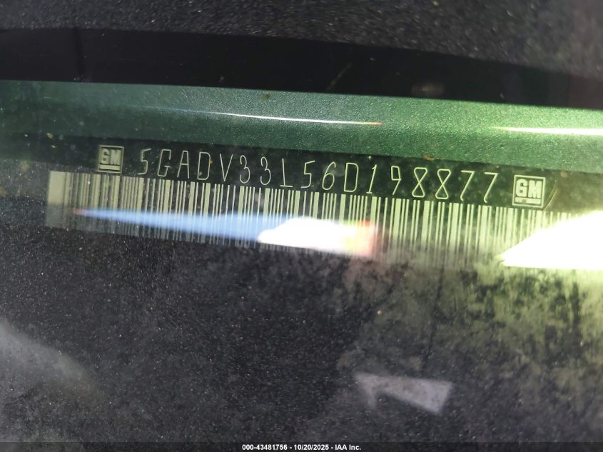 2006 Buick Terraza Cxl VIN: 5GADV33L56D198877 Lot: 43481756