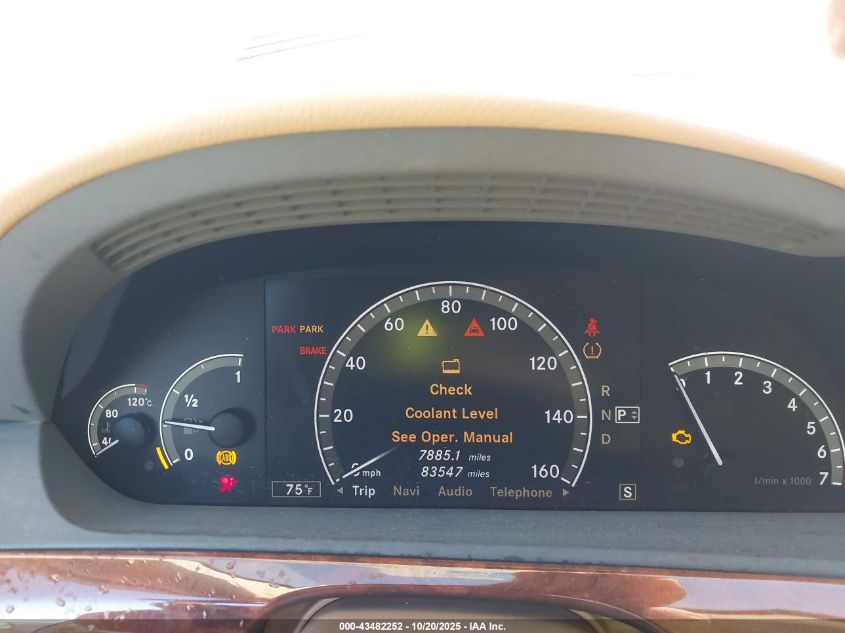 2009 Mercedes-Benz S 550 VIN: WDDNG71X99A274459 Lot: 43482252