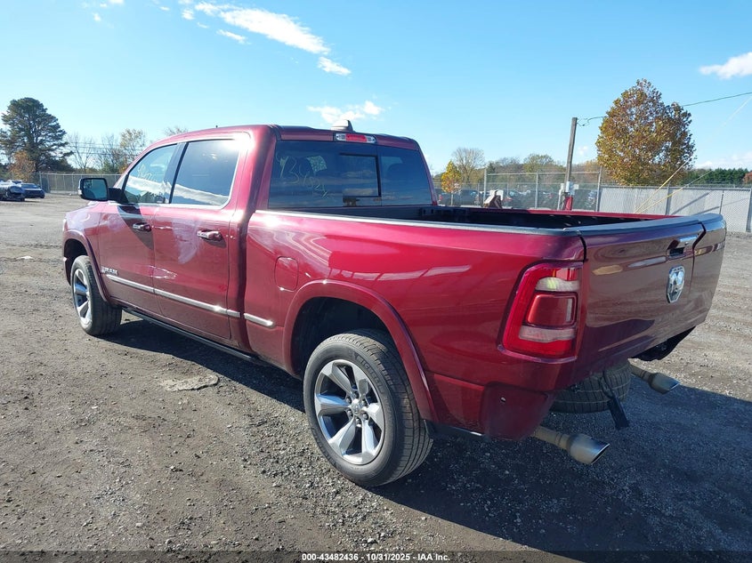 Vin: 1c6srfpt5nn252605, lot: 43977379, ram 1500 limited  4x4 6'4 box 20223