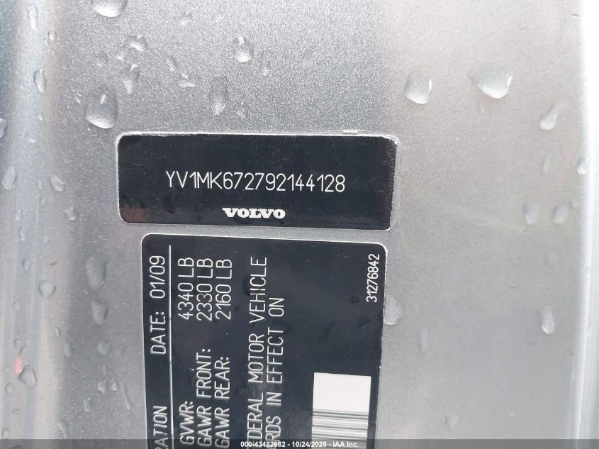 2009 Volvo C30 T5/T5 R-Design VIN: YV1MK672792144128 Lot: 43482682