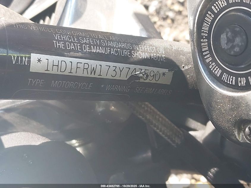2003 Harley-Davidson Flhrci VIN: 1HD1FRW173Y743590 Lot: 43482765