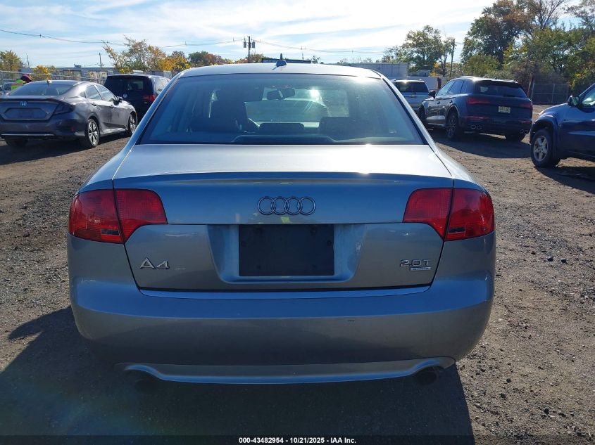 2007 Audi A4 2.0T VIN: WAUEF78E37A193310 Lot: 43482954