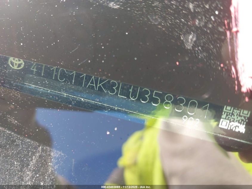 2020 Toyota Camry Le VIN: 4T1C11AK3LU358301 Lot: 43483069