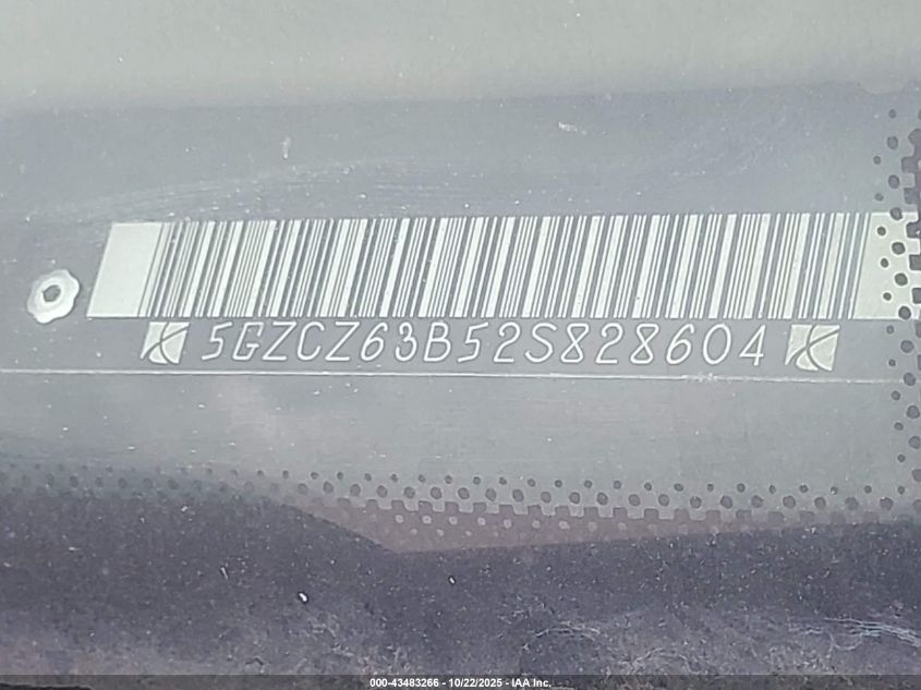2002 Saturn Vue V6 VIN: 5GZCZ63B52S828604 Lot: 43483266