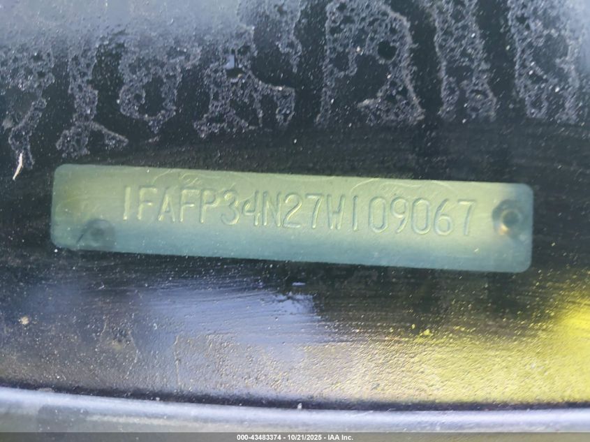 2007 Ford Focus S/Se/Ses VIN: 1FAFP34N27W109067 Lot: 43483374