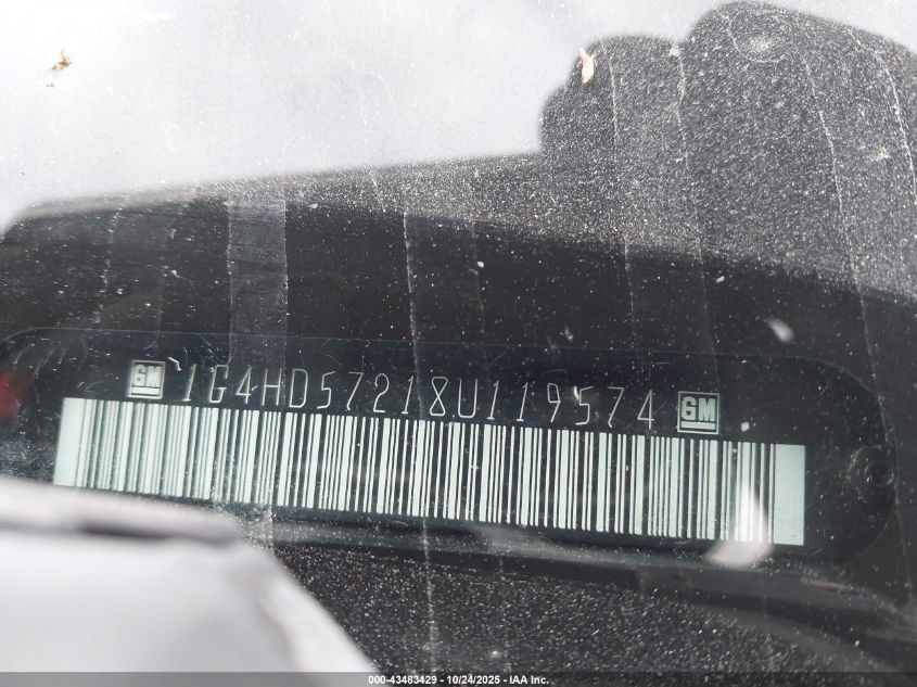 2008 Buick Lucerne Cxl VIN: 1G4HD57218U119574 Lot: 43483429