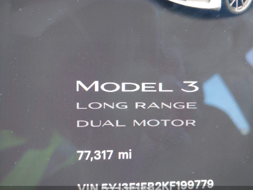5YJ3E1EB2KF199779 2019 TESLA MODEL 3 photo no. 15
