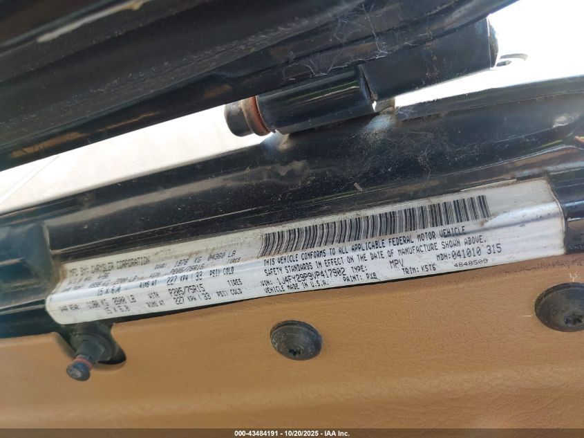 1997 Jeep Wrangler Se VIN: 1J4FY29P9VP417902 Lot: 43484191