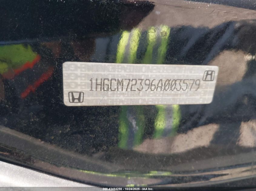 2005 Honda Accord 3.0 Ex VIN: 1HGCM82665A010097 Lot: 43484256