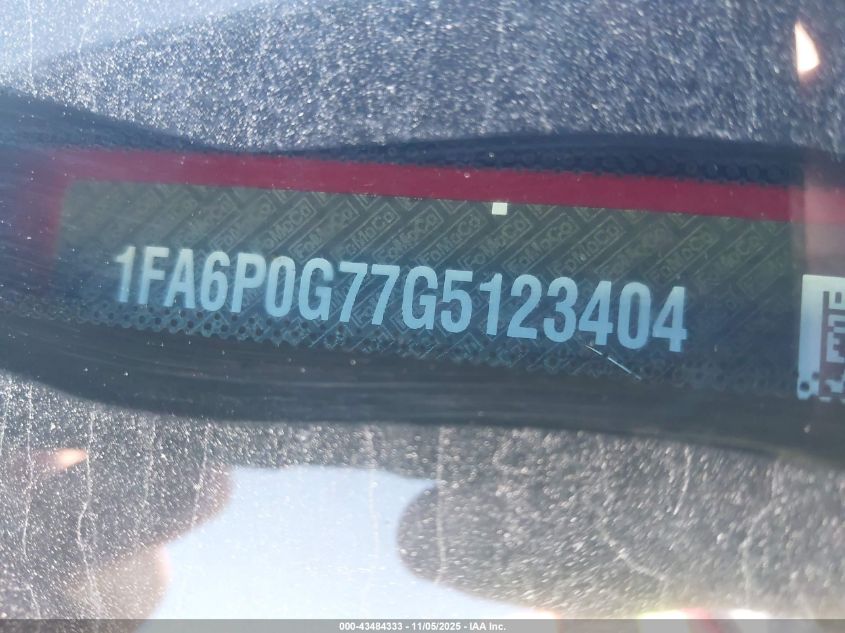2016 Ford Fusion S VIN: 1FA6P0G77G5123404 Lot: 43484333