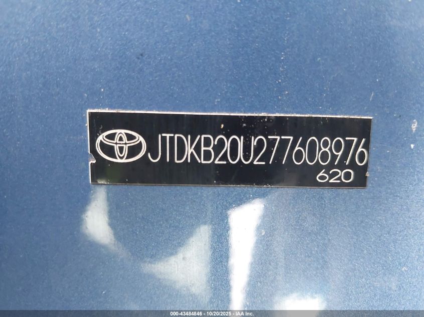 2007 Toyota Prius VIN: JTDKB20U277608976 Lot: 43484846