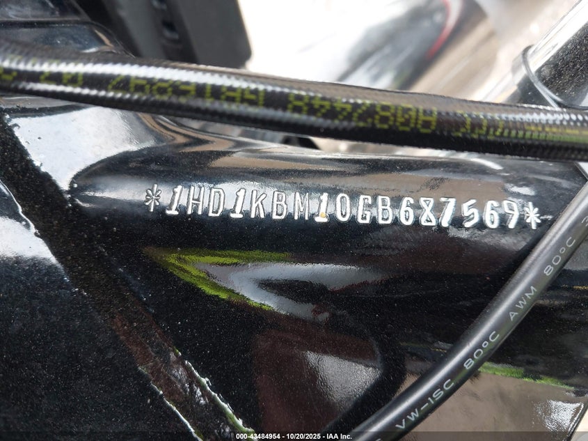 2016 Harley-Davidson Flhx Street Glide VIN: 1HD1KBM10GB687569 Lot: 43484954