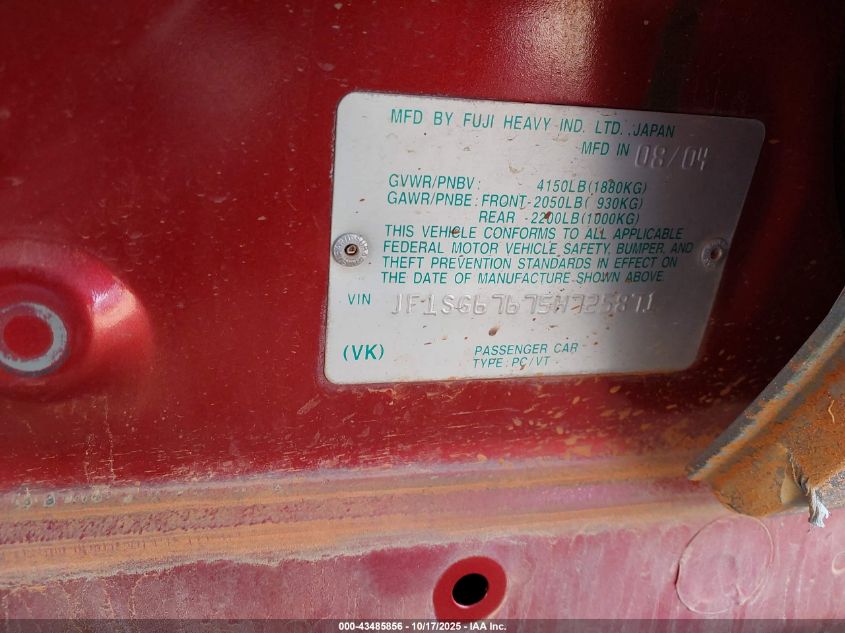 2005 Subaru Forester 2.5Xs L.l. Bean VIN: JF1SG67675H725871 Lot: 43485856