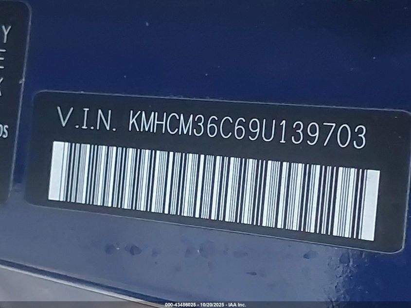 2009 Hyundai Accent Gs VIN: KMHCM36C69U139703 Lot: 43486025