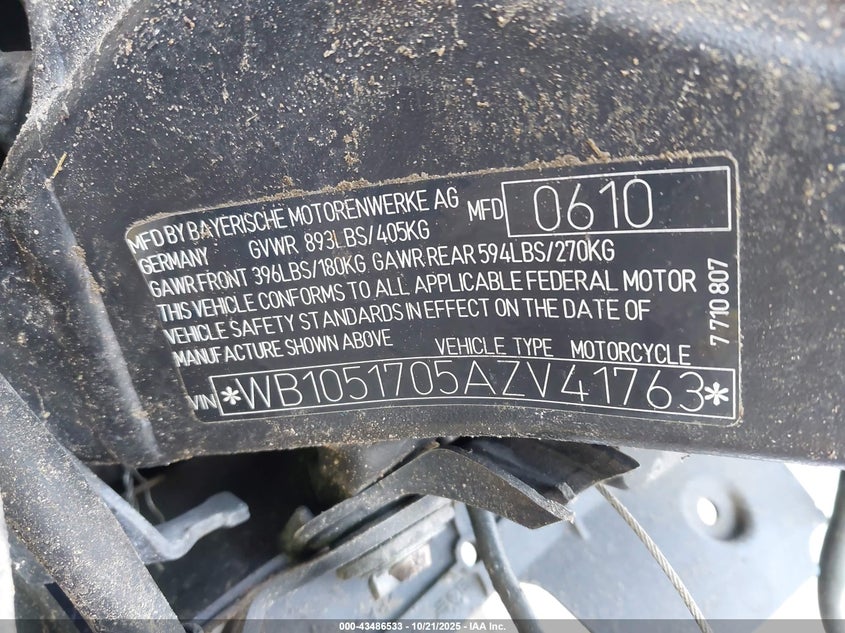 2010 BMW S 1000 RR WB1051705AZV41763