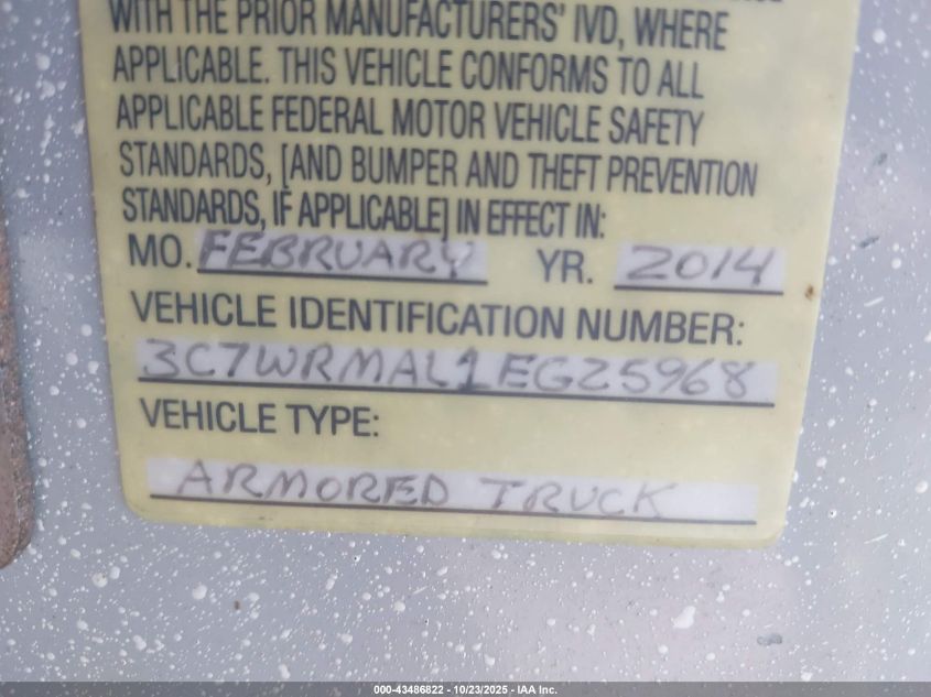 2014 Ram 5500 Chassis Tradesman/Slt VIN: 3C7WRMAL1EG225968 Lot: 43486822