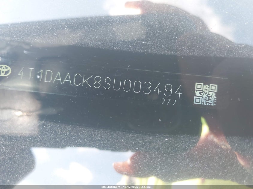 2025 TOYOTA CAMRY LE 4T1DAACK8SU003494