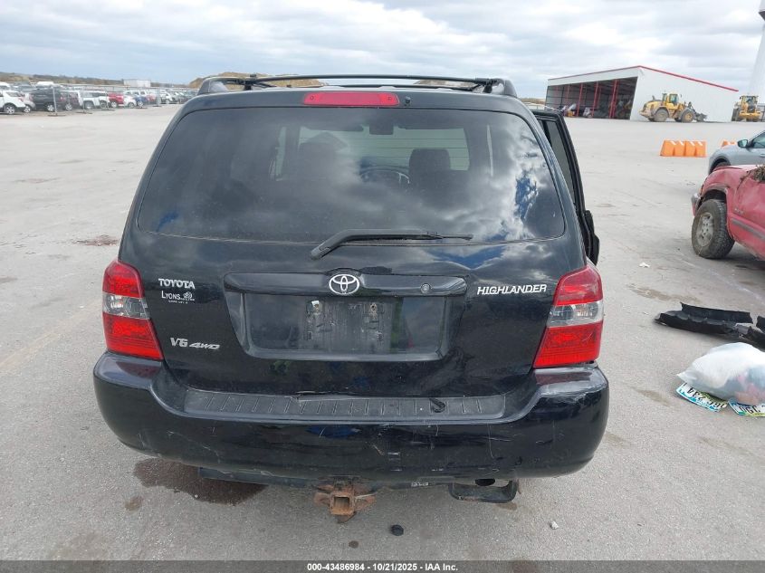 2006 Toyota Highlander V6 VIN: JTEEP21AX60170052 Lot: 43486984