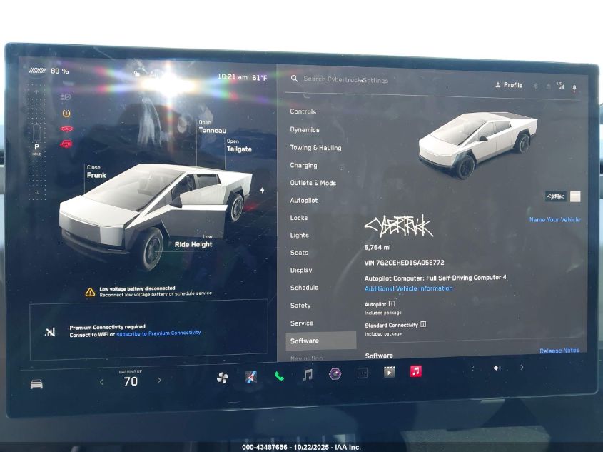 2025 Tesla Cybertruck All-Wheel Drive VIN: 7G2CEHED1SA058772 Lot: 43487656